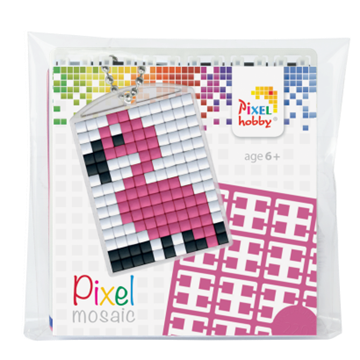 Pixelhobby Nøglering - Mini Perler - Flamingo
